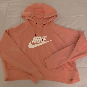 Pink Nike crop hoodie